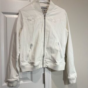 TRUE RELIGION BOMBER JACKET SWAROVSKI CRYSTAL
ZIPPER  Sz LARGE